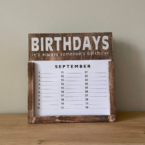 Birthdays Calendar Natural