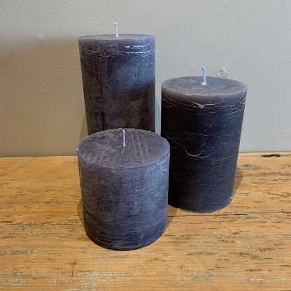 4" dark grey candle