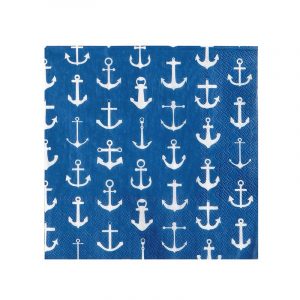 napkin anchor blue and white
