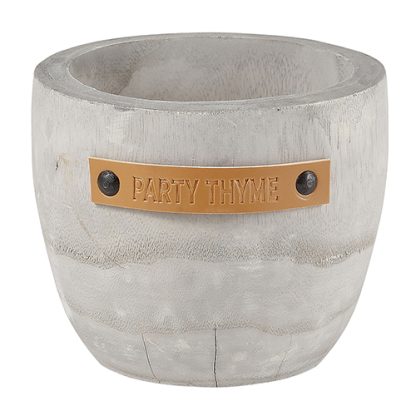 G2601 party thyme wood planter